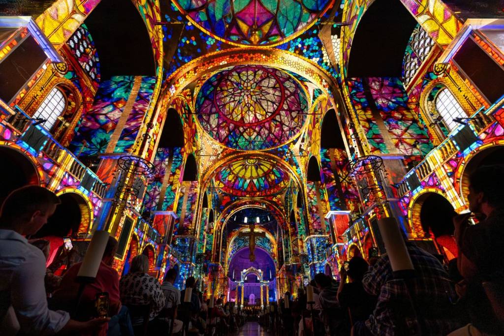 Westminster Cathedral completed by light installations