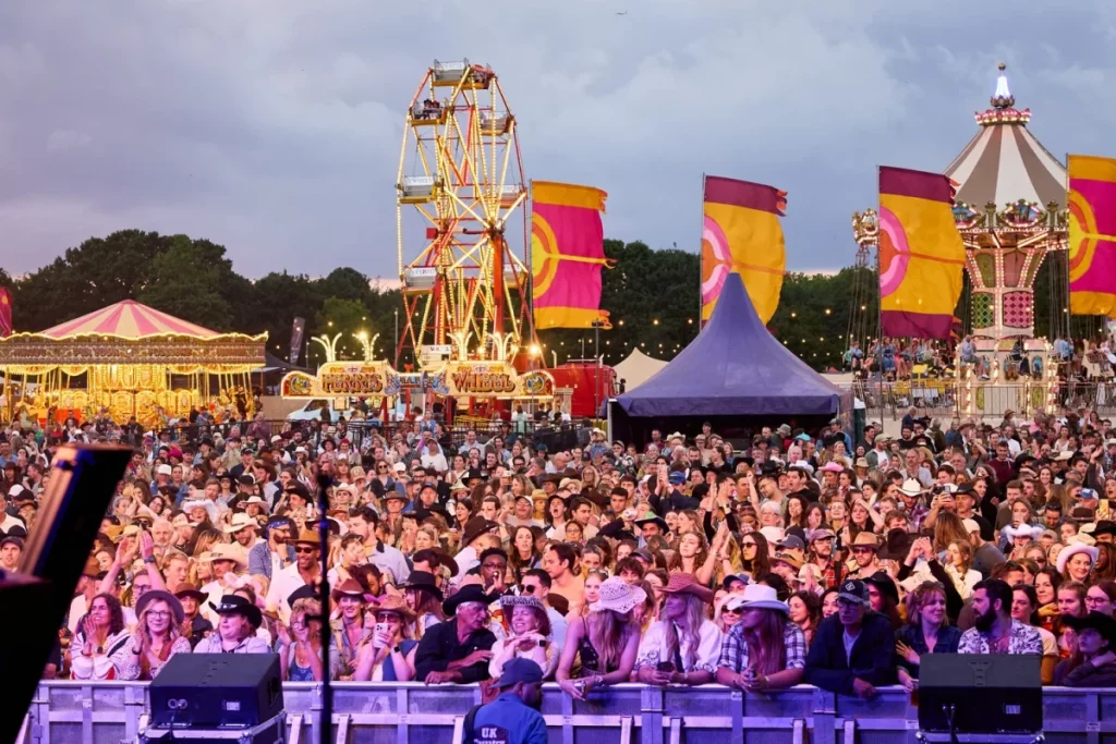 Il pubblico che riempie il parco durante un festival musicale