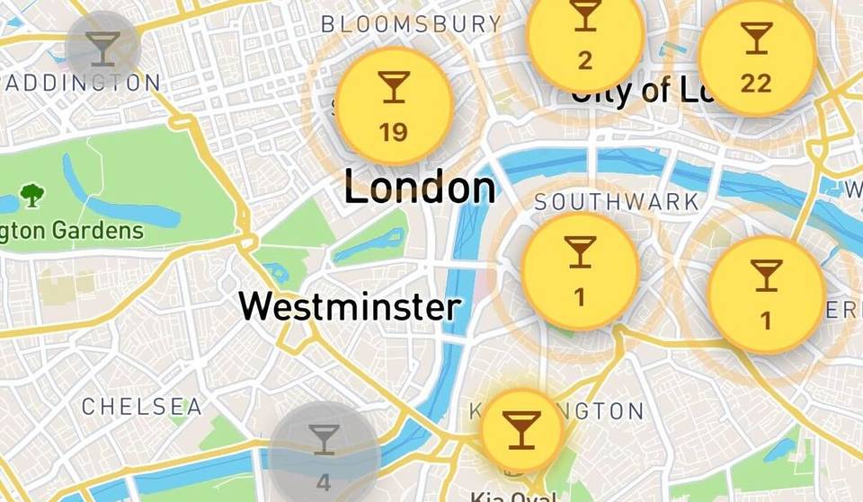 This handy interactive map pinpoints every happy hour taking place in London in real-time – so you’ll never have to pay for an overpriced drink again