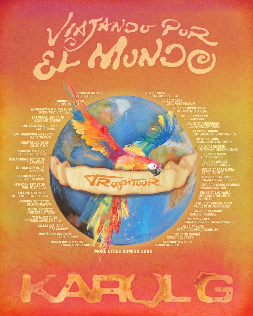 Affiche de la tournée de Karol G pour les concerts de 2026 et 2027