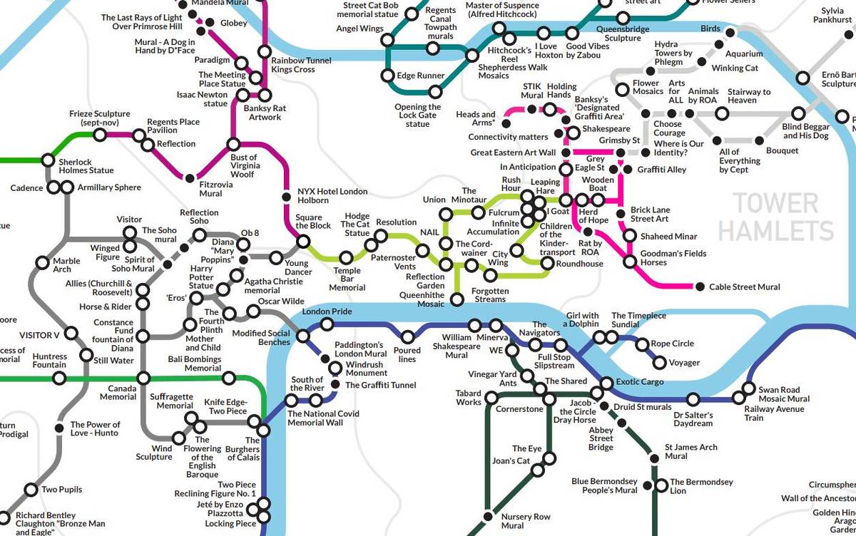 Diese praktische neue Karte „London Artground“ zeigt über 300 öffentliche Kunstwerke in der ganzen Stadt