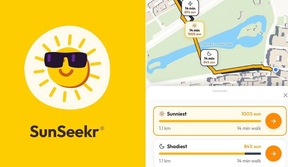 Este novo mapa super prático mostra os percursos pedestres mais ensolarados de Londres — para que possas aproveitar o sol enquanto passeias pela cidade