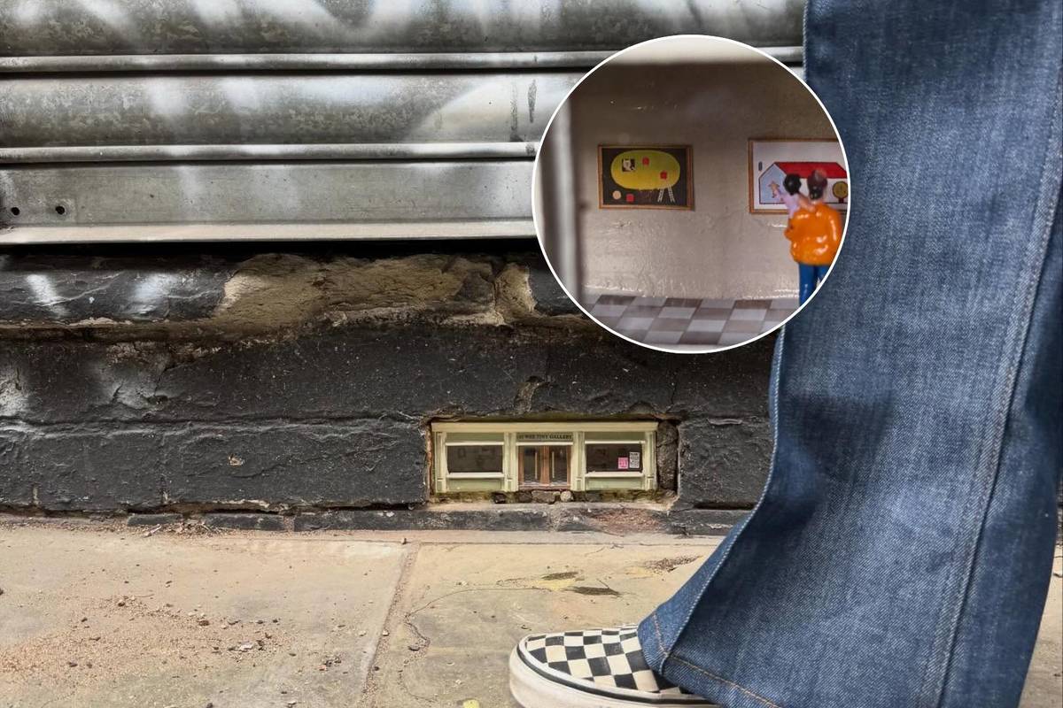 Unter einem Laden im Osten Londons versteckt sich eine winzige Kunstgalerie in Ziegelsteingröße