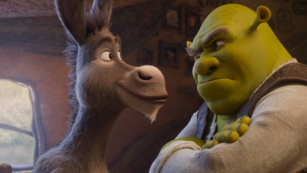 Shrek und Esel stehen sich in Shrek 5 gegenüber