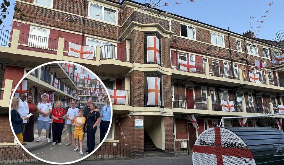 This Bermondsey estate has been transformed with 300-flags to support England’s football efforts – and its just received an award for its community spirit