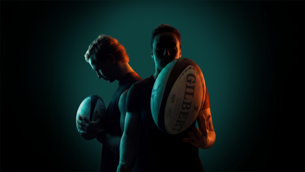 dois jogadores de râguebi 