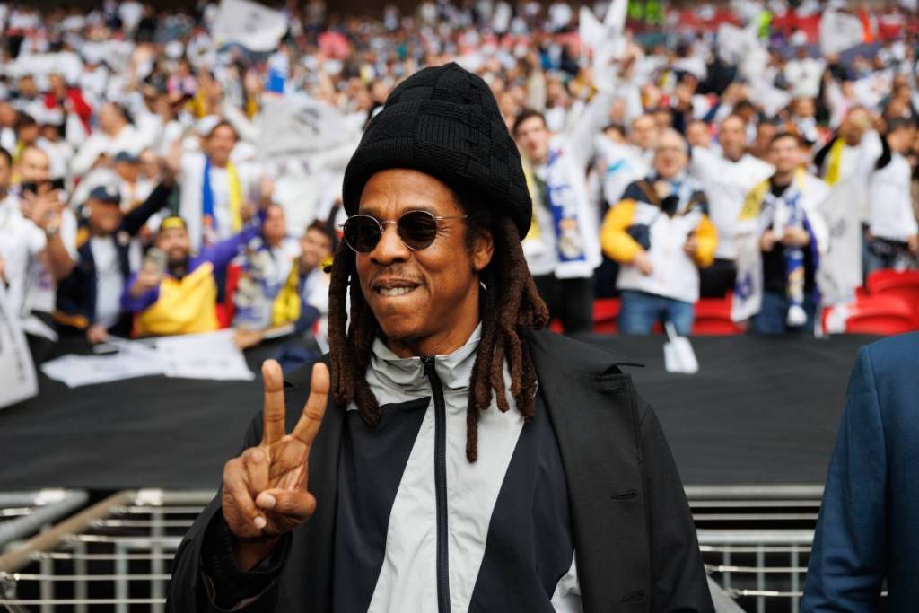 Jay-Z entre el público de la final de la Liga de Campeones de 2024 en Londres