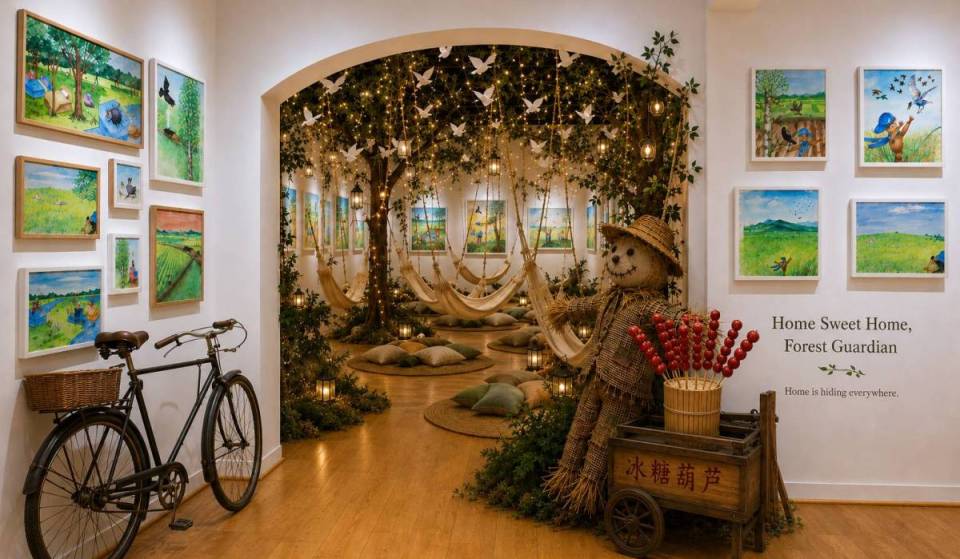 Diese zauberhafte Ausstellung lässt dich in ein Kinderbilderbuch eintauchen: Spaziere durch eine skurrile Welt und tauche ein in herzerwärmende Geschichten über Familie und Zuhause