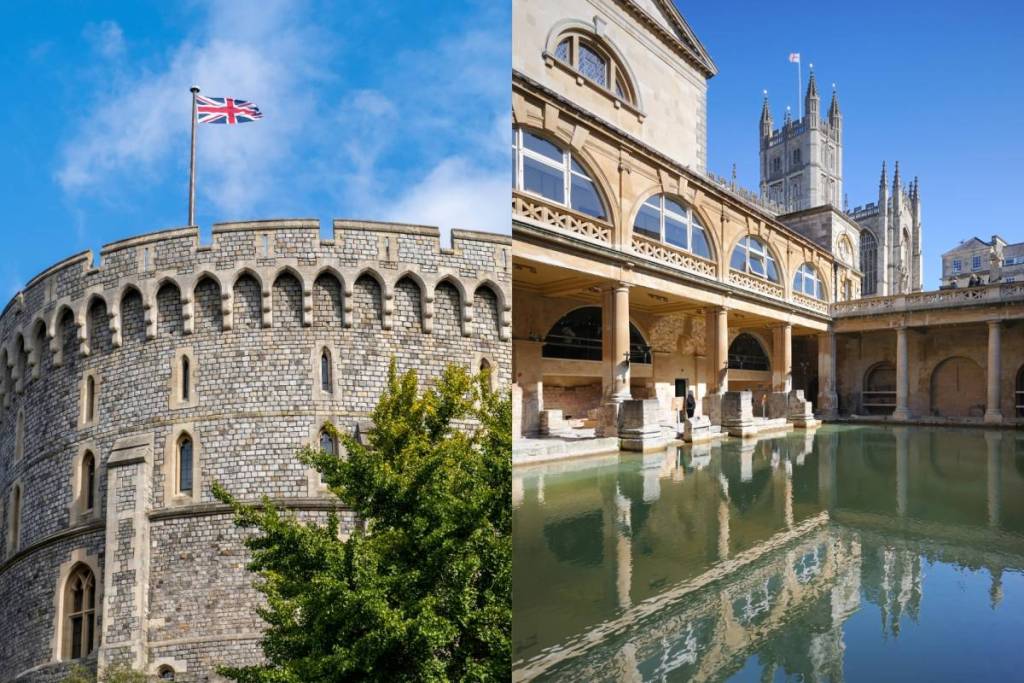 A solo 22 millas al oeste de Londres, el castillo habitado más antiguo del mundo es el punto de partida de una gran excursión histórica de 11 horas, que lleva a los visitantes a dos emblemáticos lugares declarados Patrimonio de la Humanidad por la UNESCO en un solo día