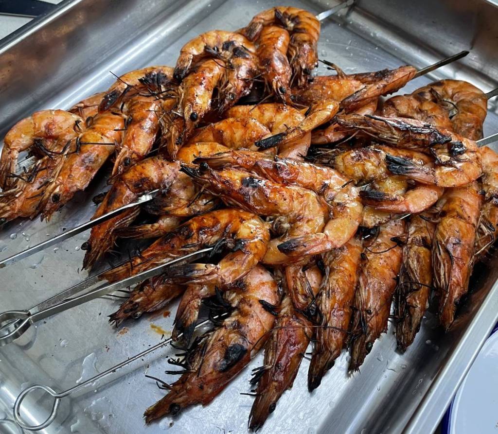 grilled prawns