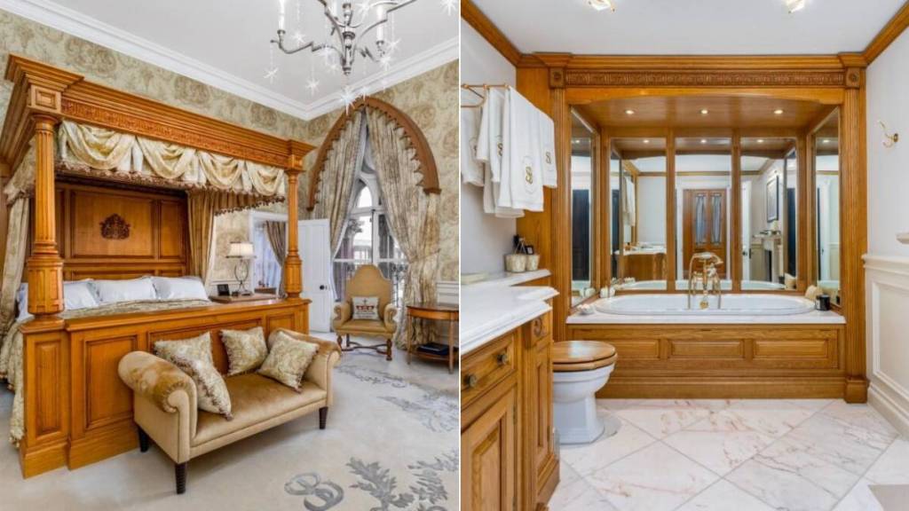 a master bedroom and en suite inside a fancy London penthouse