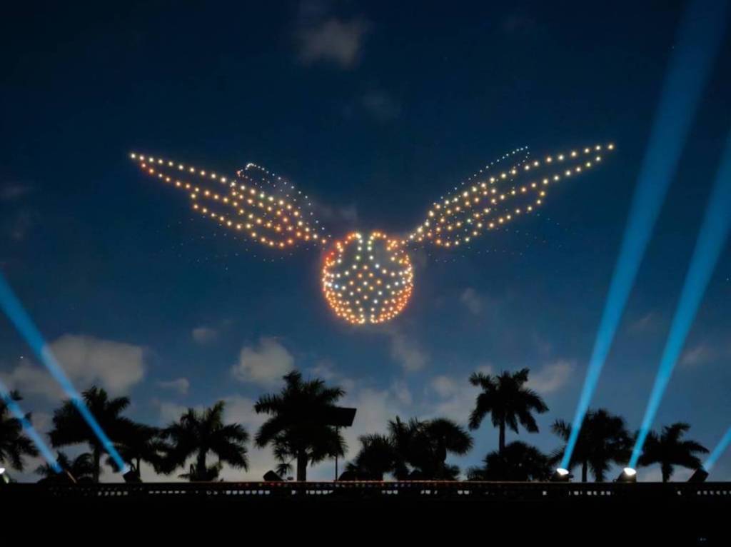This magnificent drone show brings Harry Potter to the skies across two magical nights at Sandown Park Racecourse featuring Audible Listening Tents