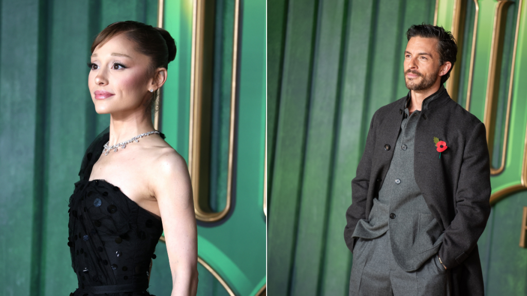 Una foto en la que aparecen juntos Ariana Grande y Jonathan Bailey en el estreno de «Wicked»