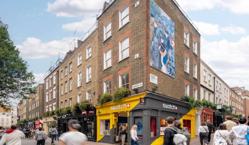 An enormous Renoir mural has appeared in London – ahead of a blockbuster new exhibition at the National Gallery next month