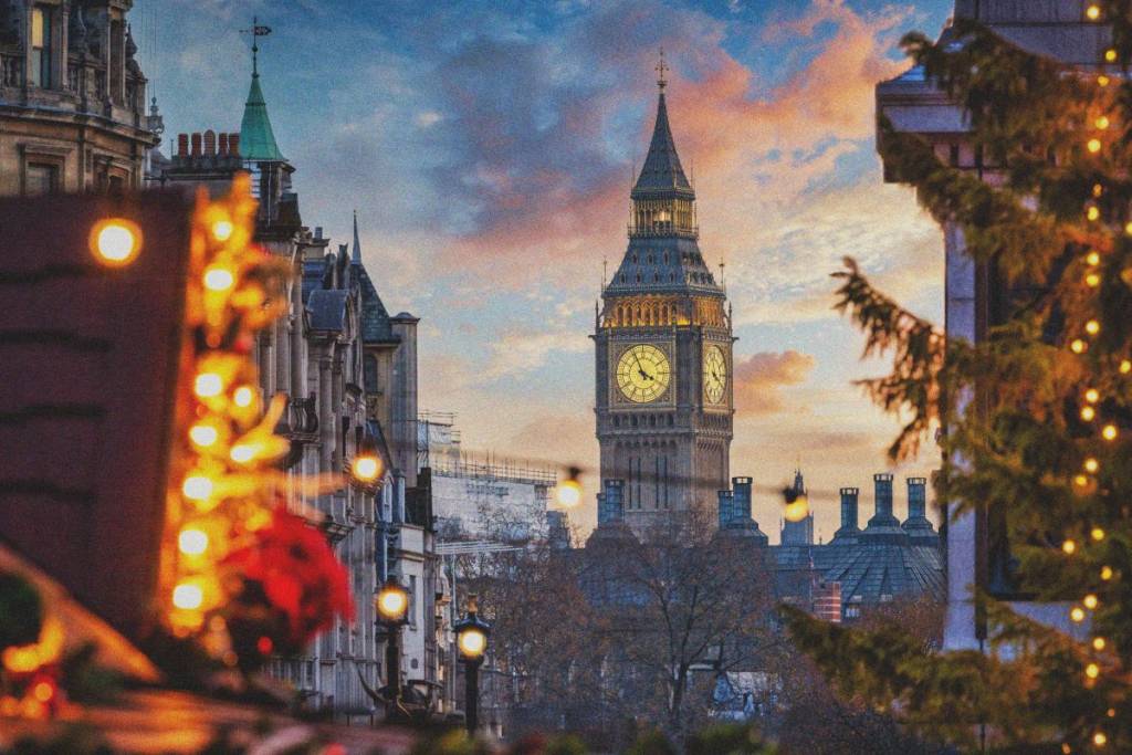 Big Ben während der Weihnachtszeit