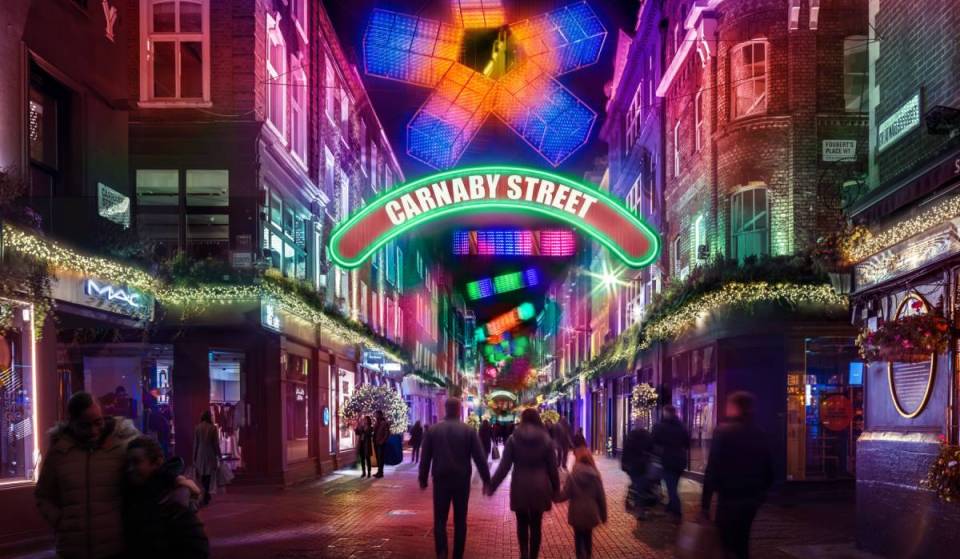 Carnaby Street has announced details of this year’s Christmas lights display – find out when the lights will turn on this winter