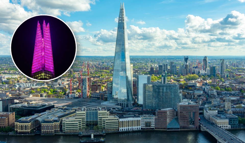 „The Shard“ wird heute Abend rosa beleuchtet, um den Beginn des Brustkrebs-Aufklärungsmonats zu markieren