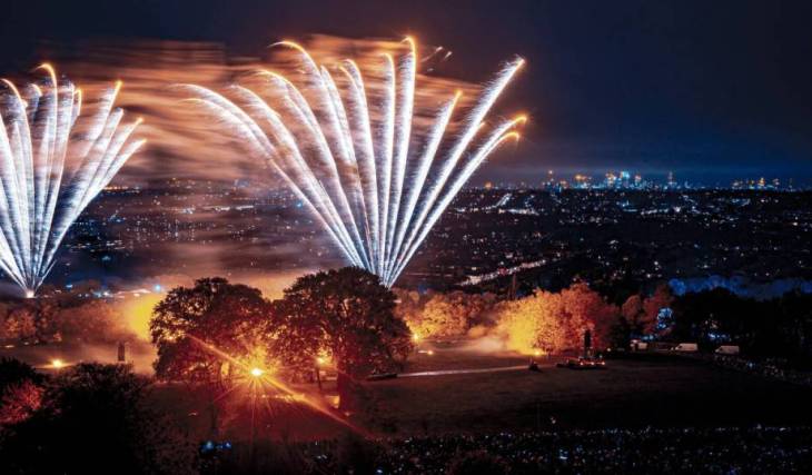 For the first time, London’s Alexandra Palace is hosting a two-day Fireworks and Drone Festival: hundreds of drones, a bonfire and a German Bier Festival