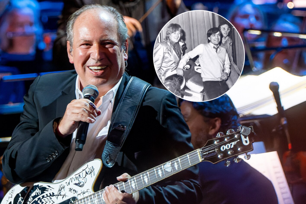 Hans Zimmer speelt gitaar op het podium en The Buggles bij de lancering van ‘Video Killed the Radio Star’