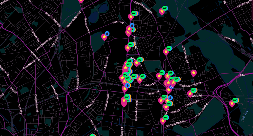screenshot of the night map