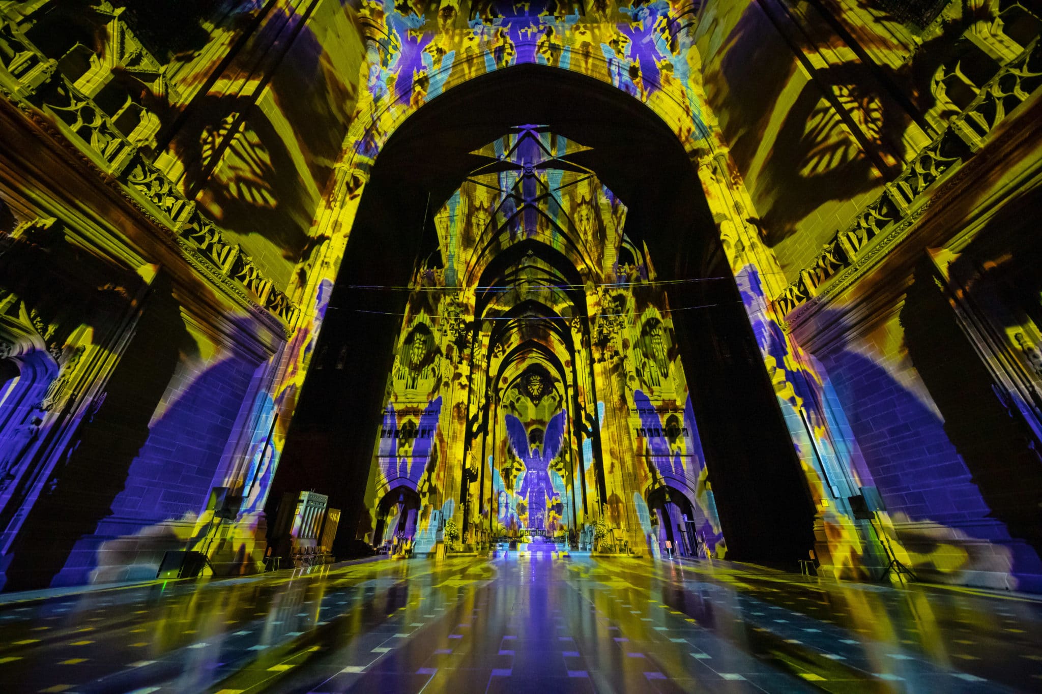 'The Light Before Christmas' Light Show At Liverpool Cathedral