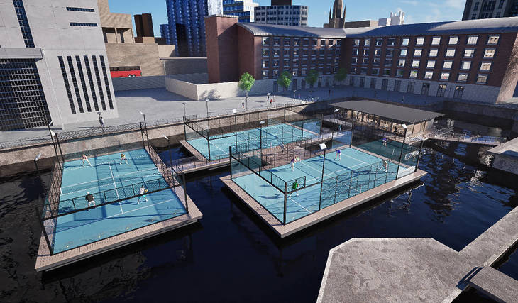 The UK’s First Floating Padel Tennis Courts Are Officially Coming To Liverpool Waters This Autumn &#8211; And Planning Has Now Been Approved