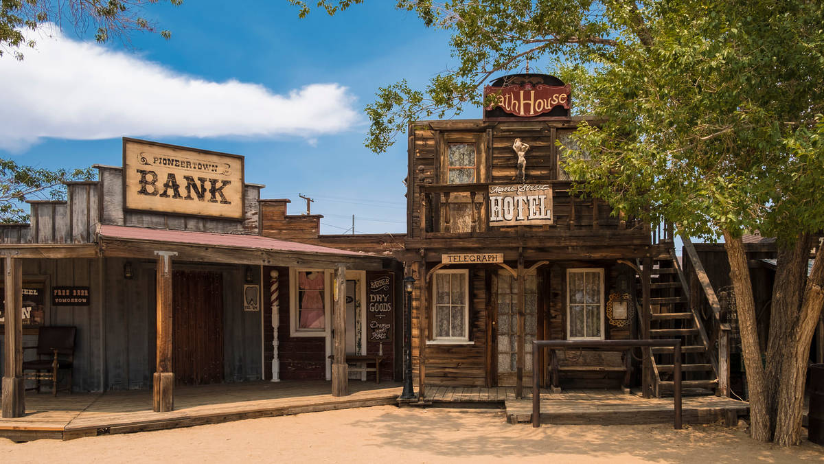 Two old Western facades in Pioneertown, CA.