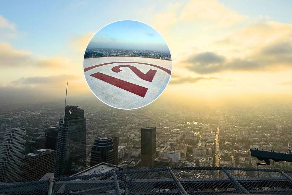 Vue la plus élevée de l'héliport de la US Bank Tower à Los Angeles. Crédit : Taylor Henderson