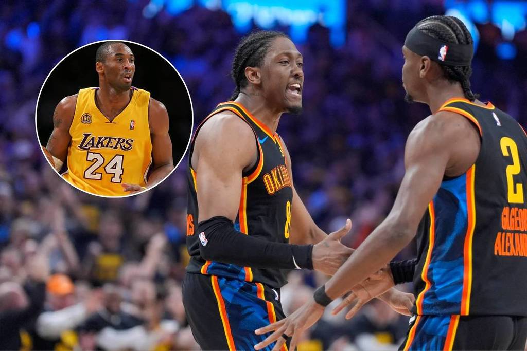 L'image montre Kobe Bryant avec Jalen Williams et la SGA.