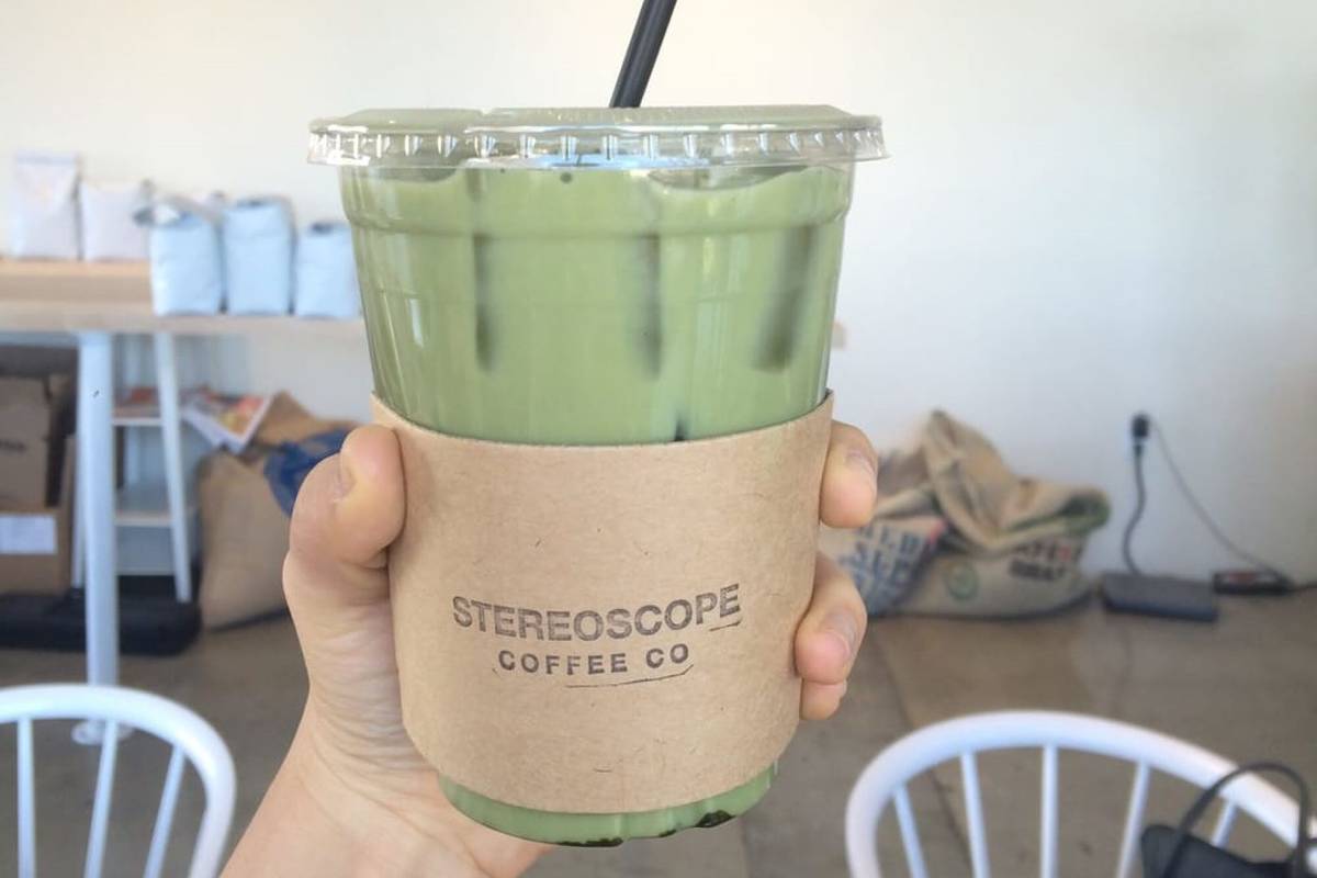 matcha latte from Stereoscope.