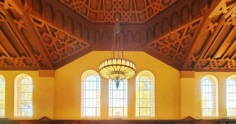 Ceiling of Powell LIbrary