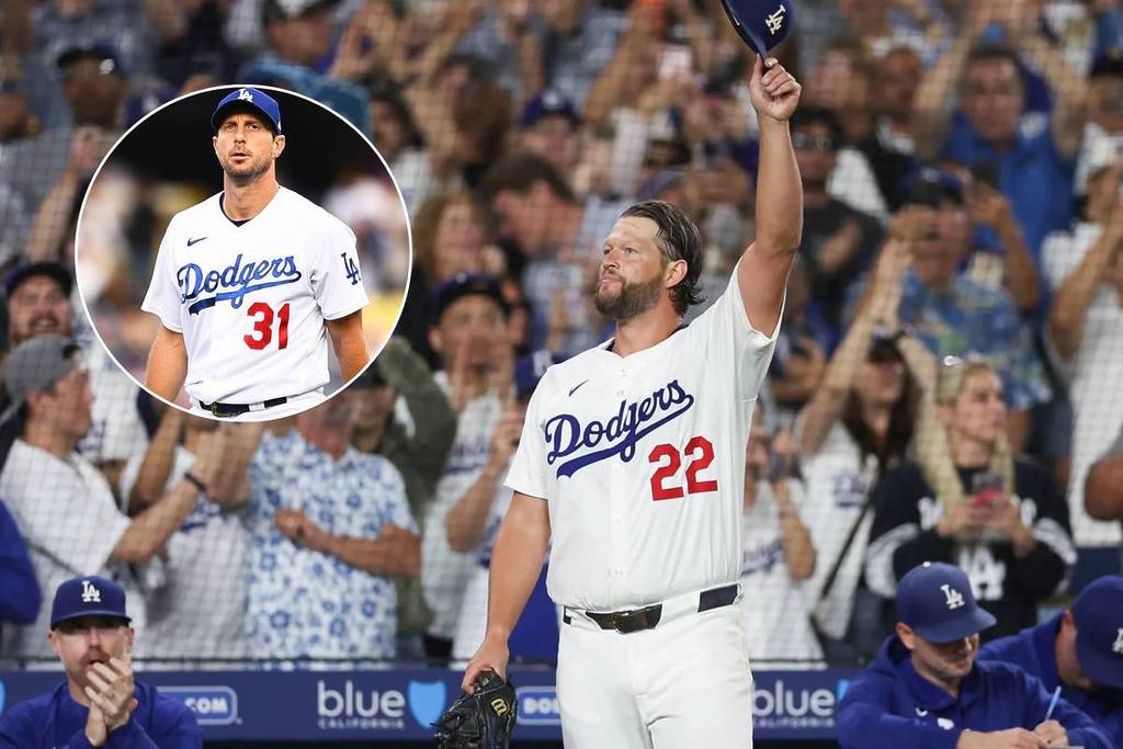 La imagen muestra a Clayton Kershaw y Max Scherzer, que alcanzaron los 3000 strikeouts
