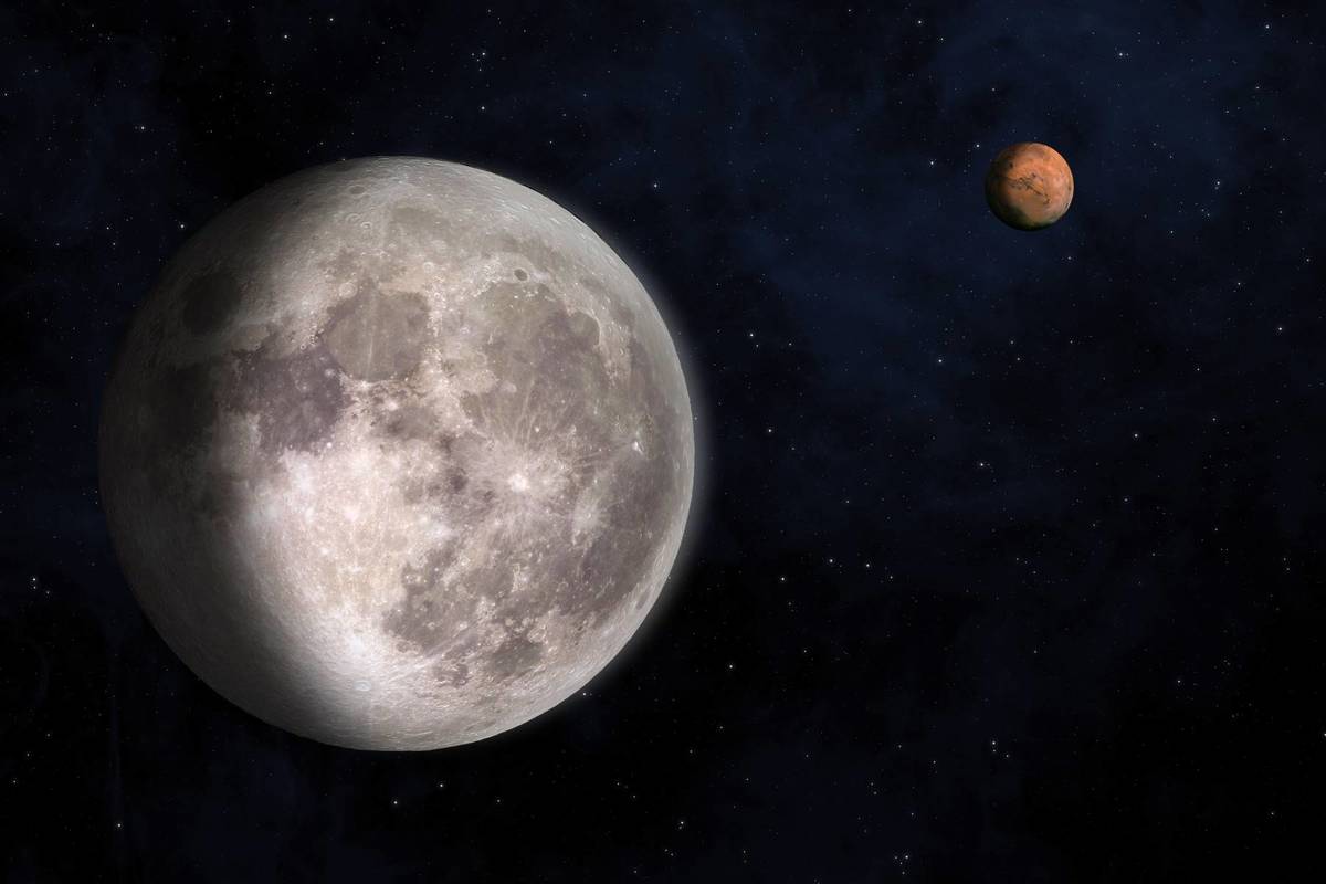 The Crescent Moon And Mars Will Appear Side By Side This Month
