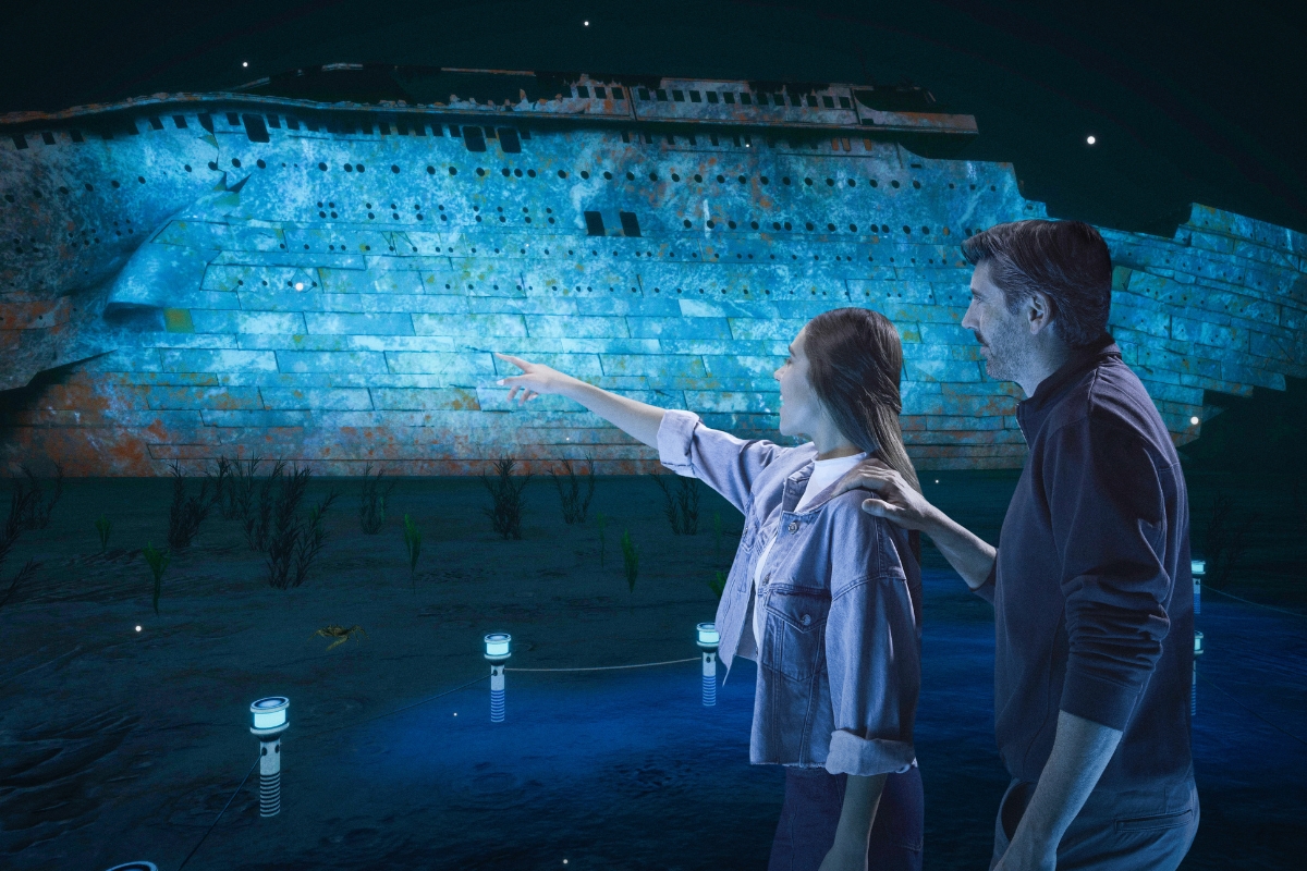 Mockups of the virtual Titanic: A Voyage Through Time experience