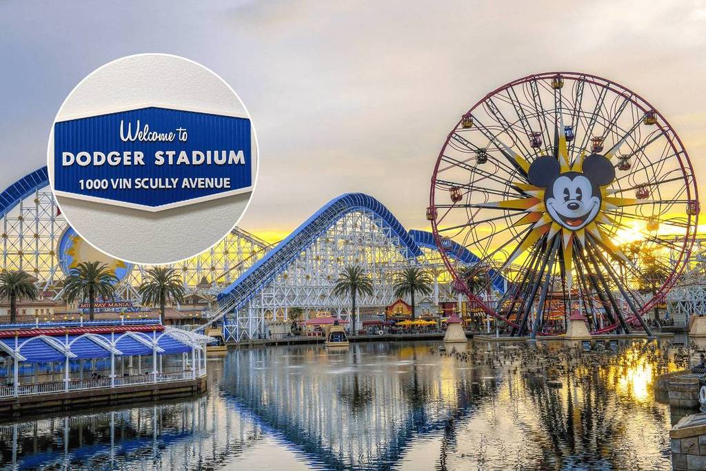 Das Bild zeigt die Verbindung zwischen Disneyland und den Dodgers