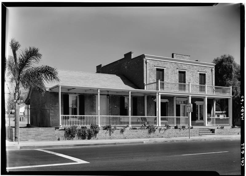 Historic black and white photo of the Whaley House