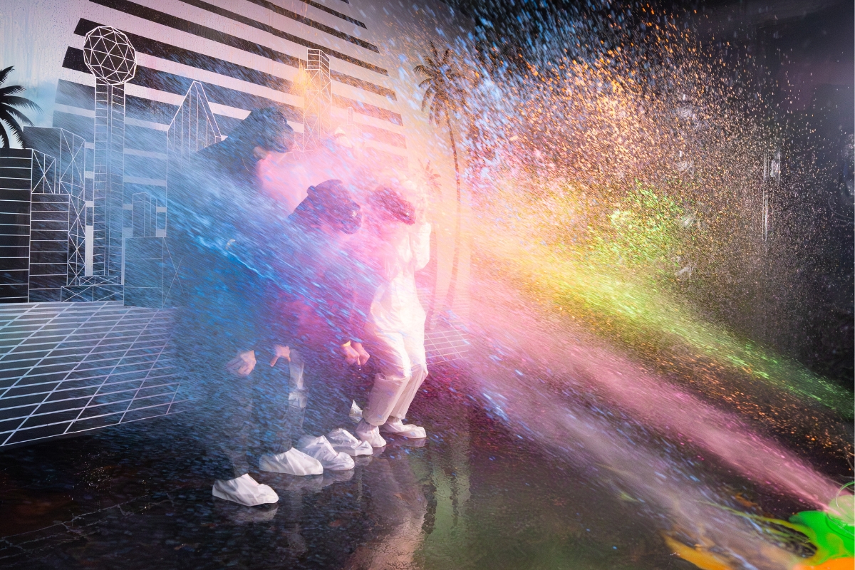 Guests make their way through the challenge rooms at Glow or Go