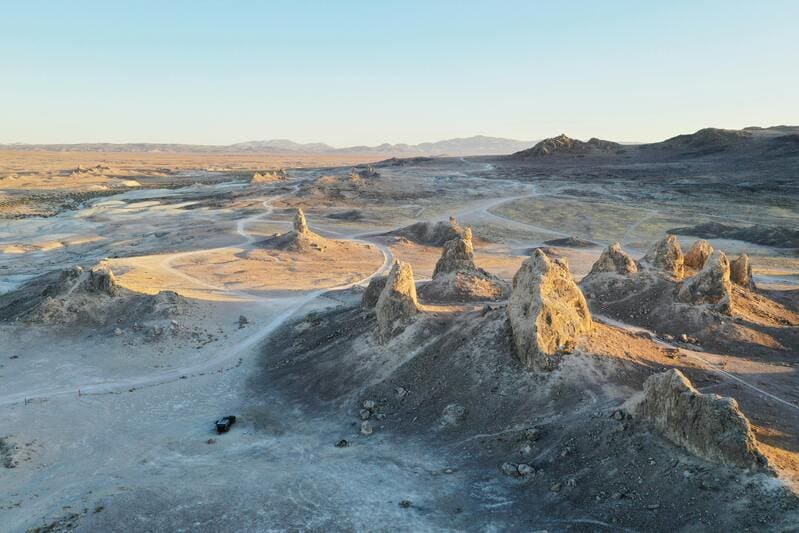 Trona Pinnacles photographed from above