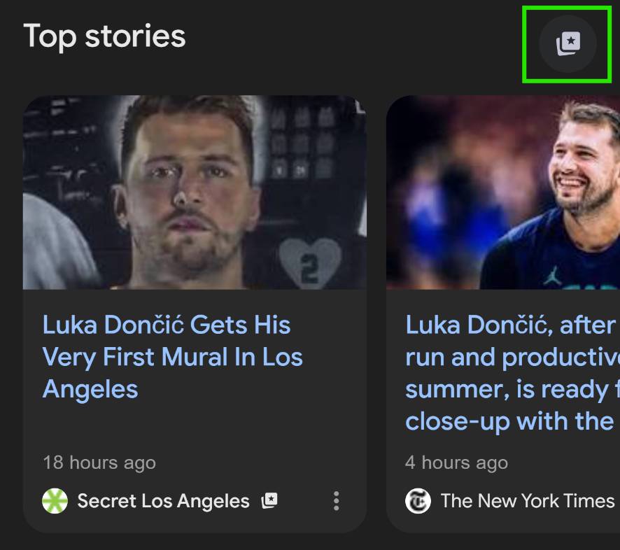 Preferred sources top stories screenshot