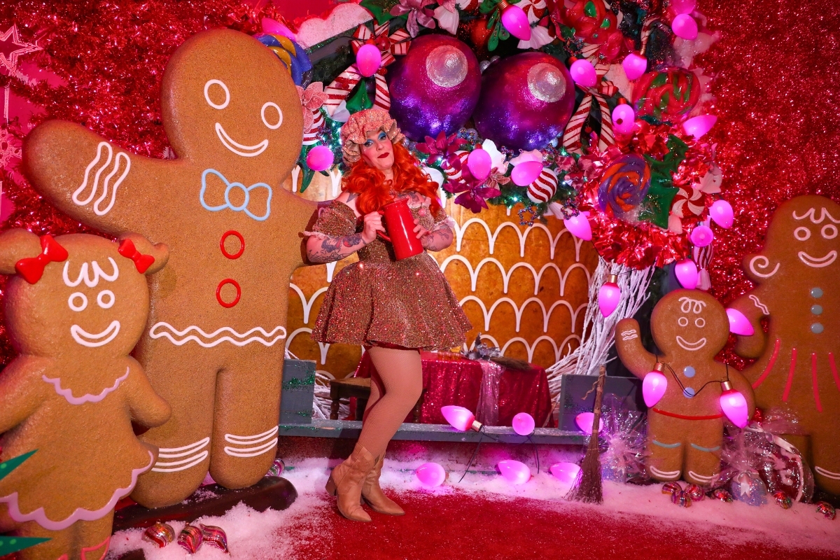 Performers wear holiday costumes