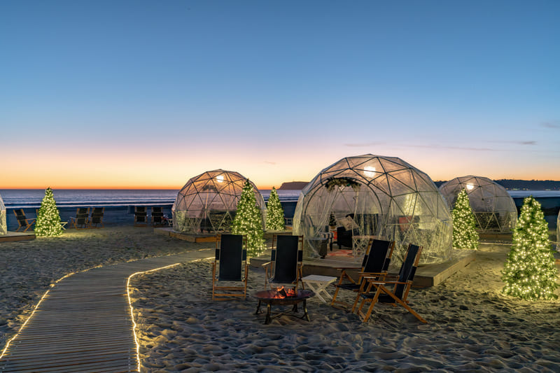 Igloos on the beach at Hotel del Coronado