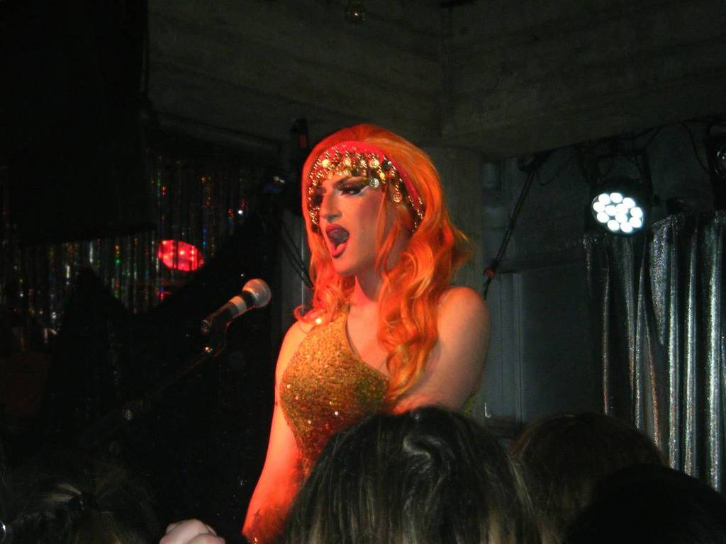 drag performer on stage
