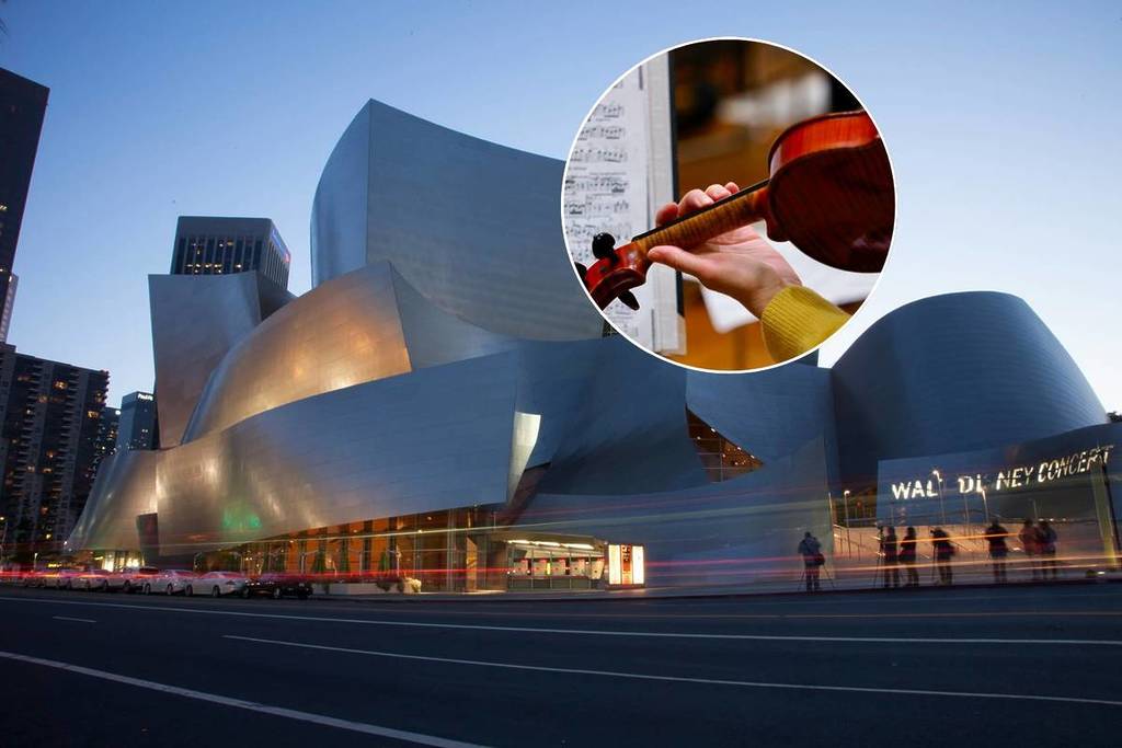The white, avante garde structure of The Walt Disney Concert Hall.