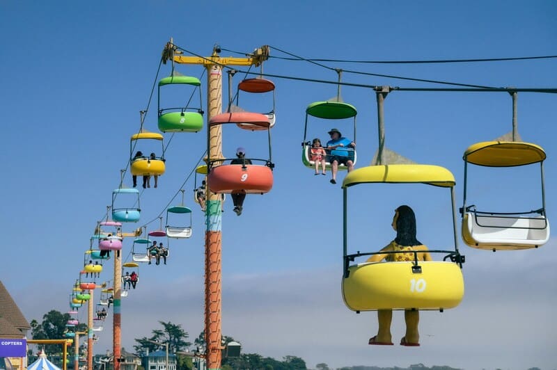 Sky Glider ride at Santa Cruz Beach Boardwalk