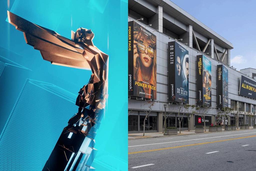 The Game Awards trophy and Peacock Theater