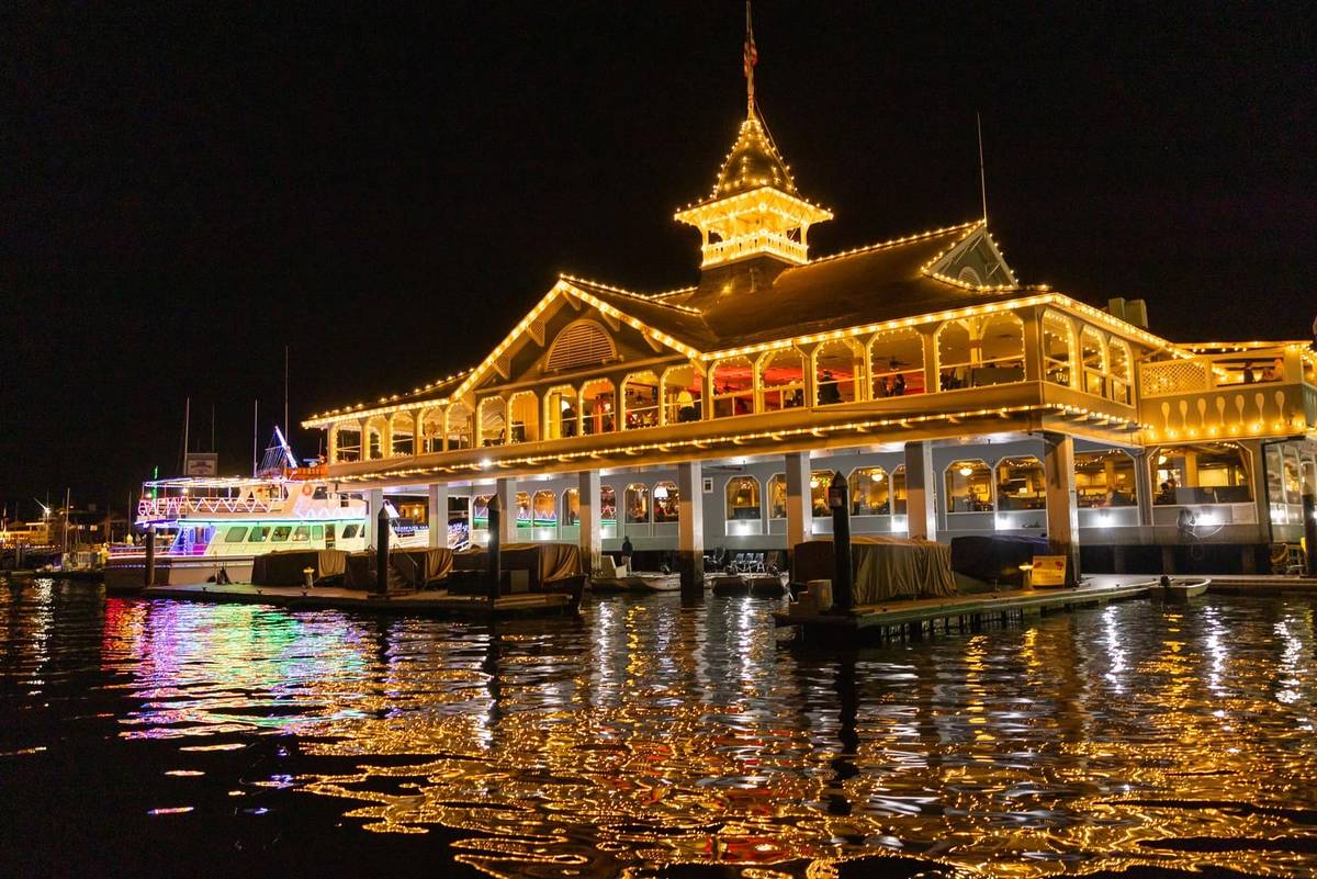 Newport beach Balboa Pavilion Christmas lights