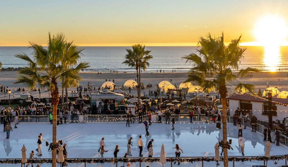 A menos de 2 horas de Los Ángeles: esta pista de patinaje sobre hielo acaba de ser coronada como una de las mejores de EE.UU., con 10.000 metros cuadrados junto al mar.