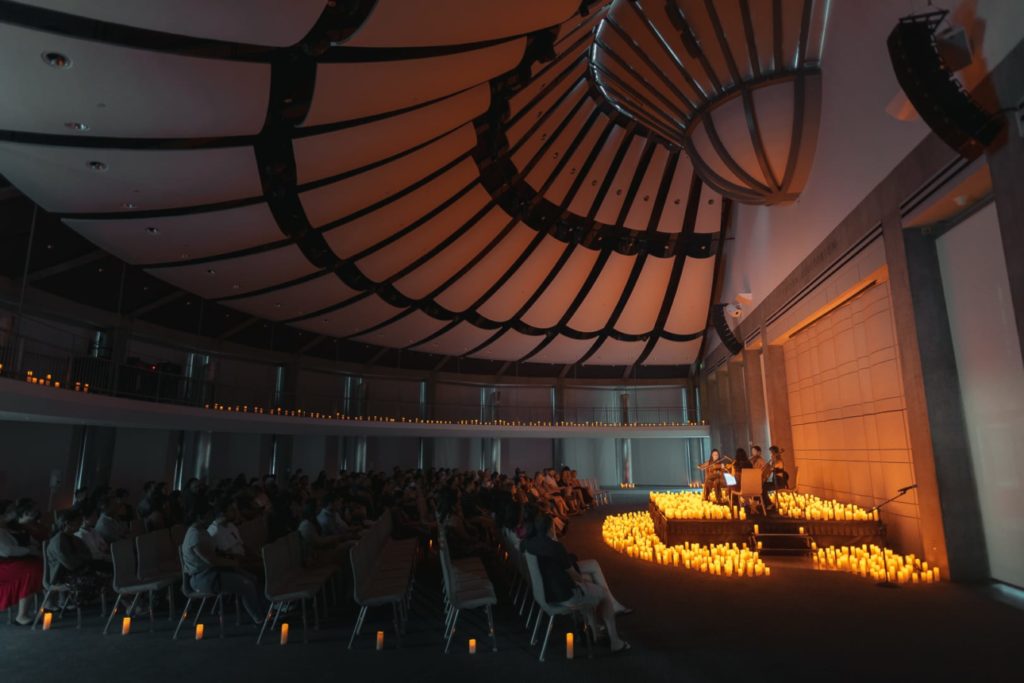 A Candlelight concert illuminates Ahmanson Hall in Skirball Cultural Center.