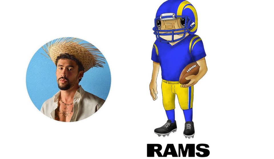 Bad Bunny bringt vor seinem Auftritt in der Halbzeitpause des Super Bowl NFL-Merchandise mit Rams-Motiven heraus – so bekommst du dein Exemplar