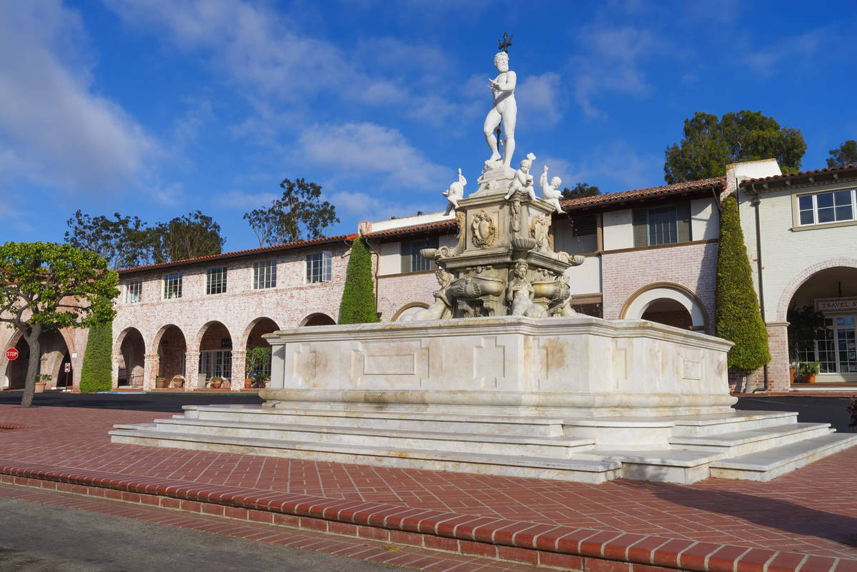 Less Than 1 Hour From DTLA, Perched In The Palos Verdes Hills, Hides A Hidden Old-World Plaza With A Marble Neptune Fountain